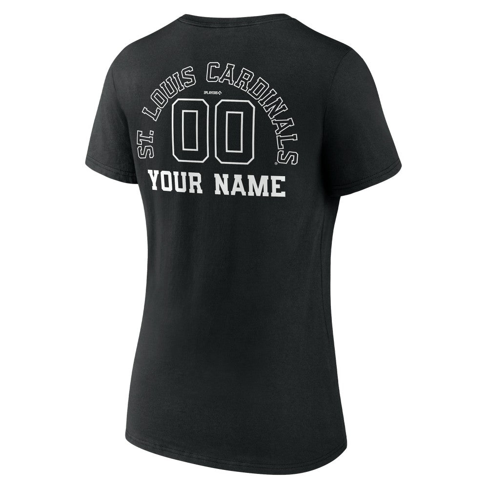 St. Louis Cardinals Women's Monochrome Personalized Name & Number V-Neck T-Shirt | MLB US