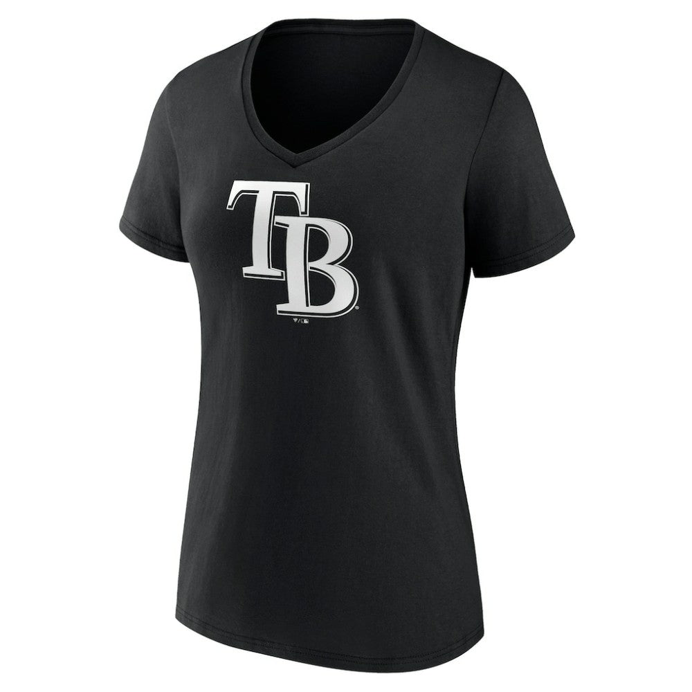 Tampa Bay Rays Women's Monochrome Personalized Name & Number V-Neck T-Shirt | MLB Outlet