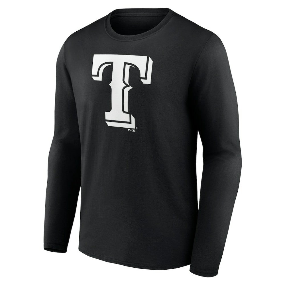 Texas Rangers Monochrome Personalized Name & Number Long Sleeve T-Shirt | MLB US