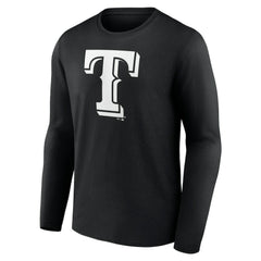 Texas Rangers Monochrome Personalized Name & Number Long Sleeve T-Shirt | MLB US