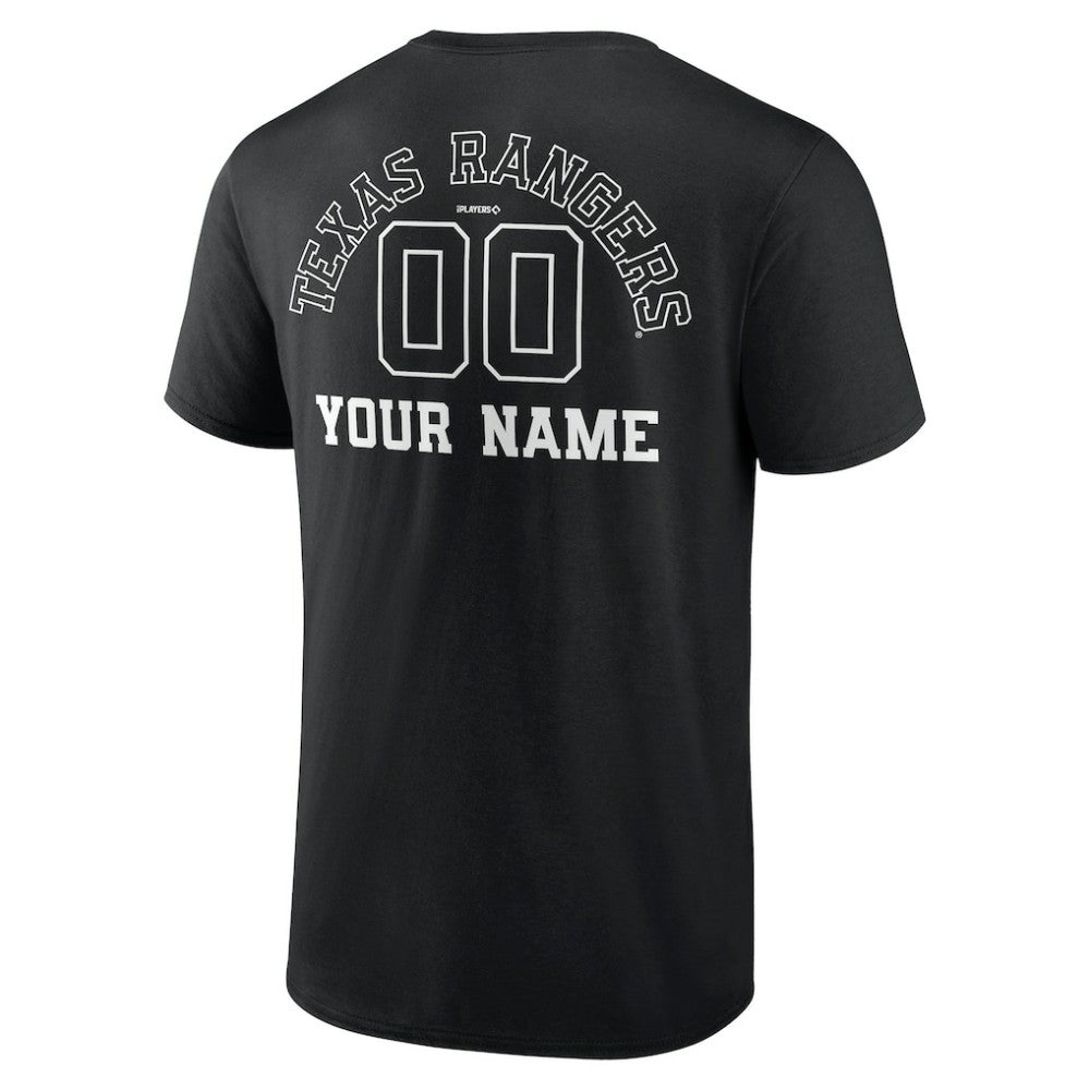Texas Rangers Monochrome Personalized Name & Number T-Shirt | MLB Sale