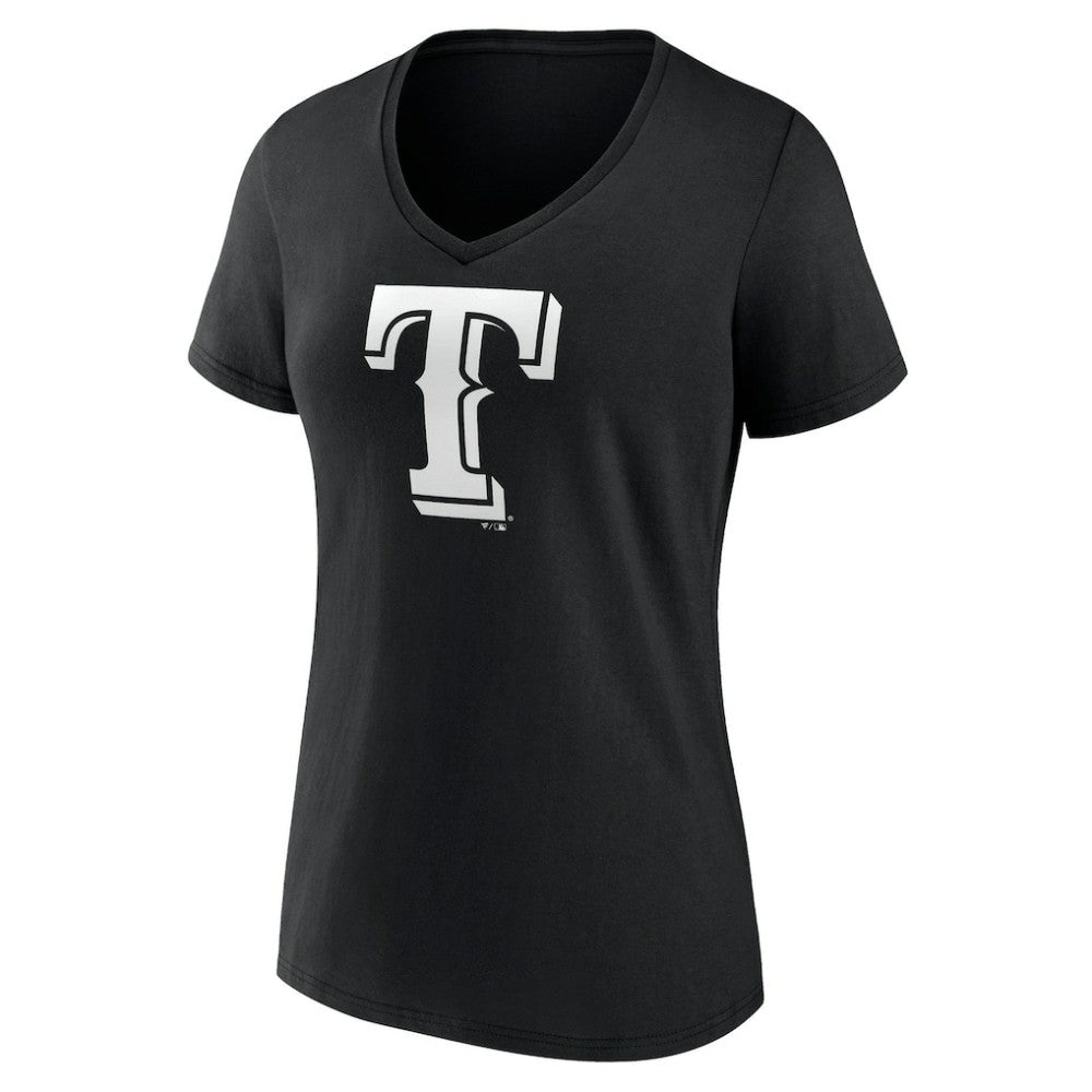 Texas Rangers Women's Monochrome Personalized Name & Number V-Neck T-Shirt | MLB Sale