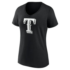 Texas Rangers Women's Monochrome Personalized Name & Number V-Neck T-Shirt | MLB Sale