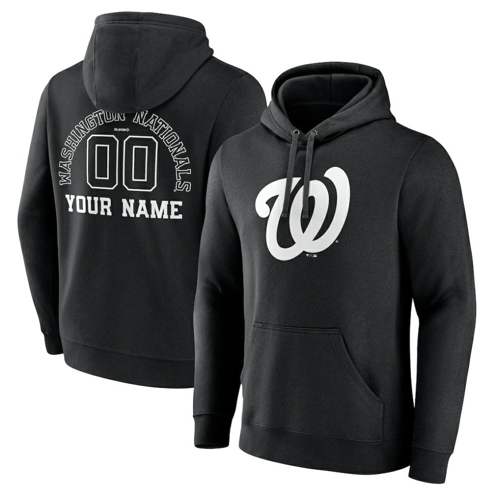 Washington Nationals Monochrome Personalized Name & Number Pullover Hoodie | MLB Near me