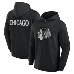 Chicago Blackhawks Fanatics Elements Blaze Tri-Blend Long Sleeve Hoodie T-Shirt For Sale