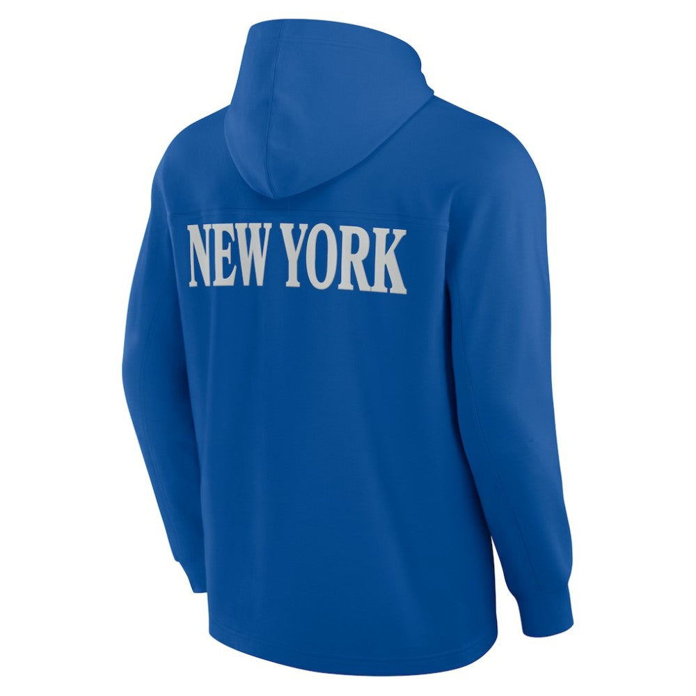 New York Rangers Fanatics Elements Blaze Tri-Blend Long Sleeve Hoodie T-Shirt Sale