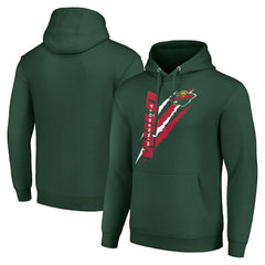 Minnesota Wild Starter Color Scratch Fleece Pullover Hoodie On Sale