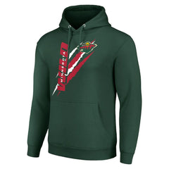 Minnesota Wild Starter Color Scratch Fleece Pullover Hoodie On Sale