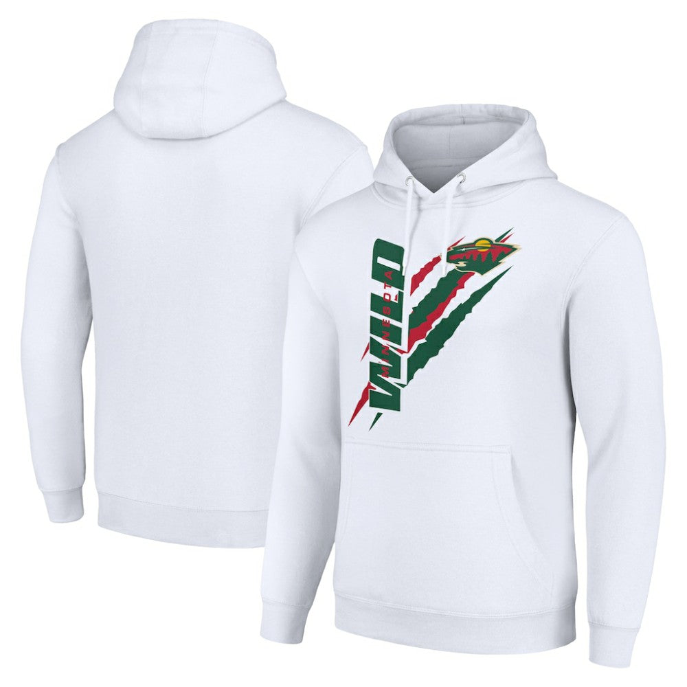 Minnesota Wild Starter Color Scratch Fleece Pullover Hoodie For Sale