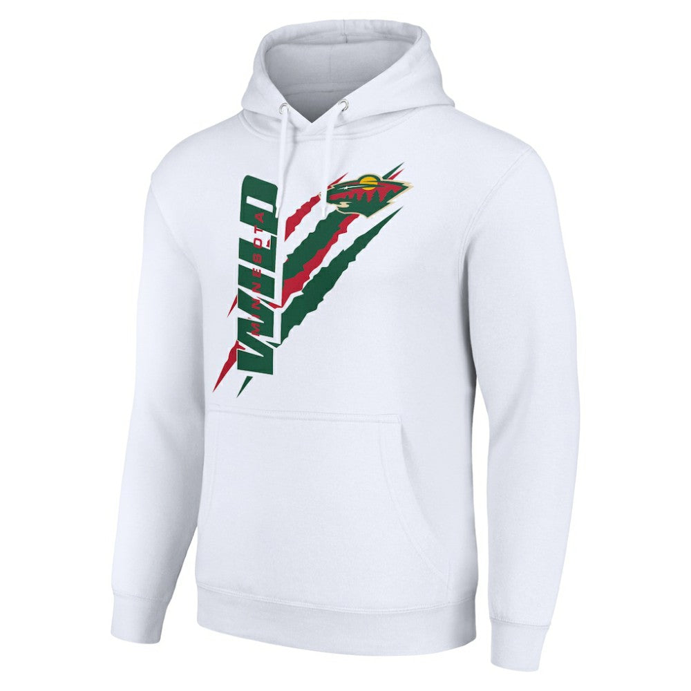 Minnesota Wild Starter Color Scratch Fleece Pullover Hoodie For Sale