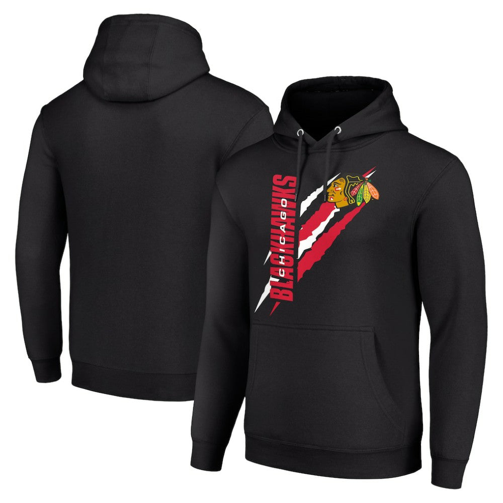 Chicago Blackhawks Starter Color Scratch Fleece Pullover Hoodie Discount