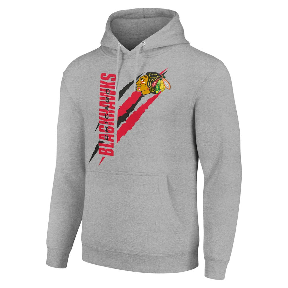 Chicago Blackhawks Starter Color Scratch Fleece Pullover Hoodie For Sale