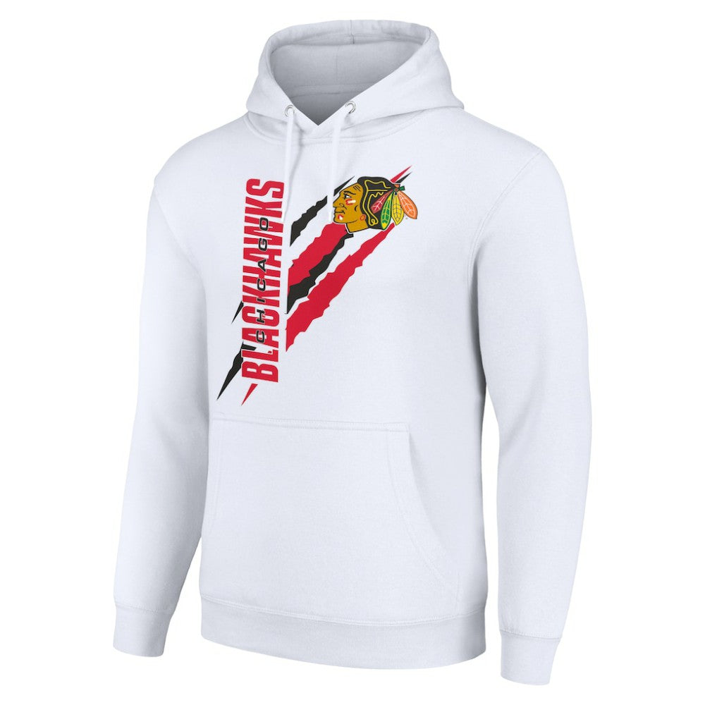 Chicago Blackhawks Starter Color Scratch Fleece Pullover Hoodie For Sale