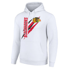 Chicago Blackhawks Starter Color Scratch Fleece Pullover Hoodie For Sale