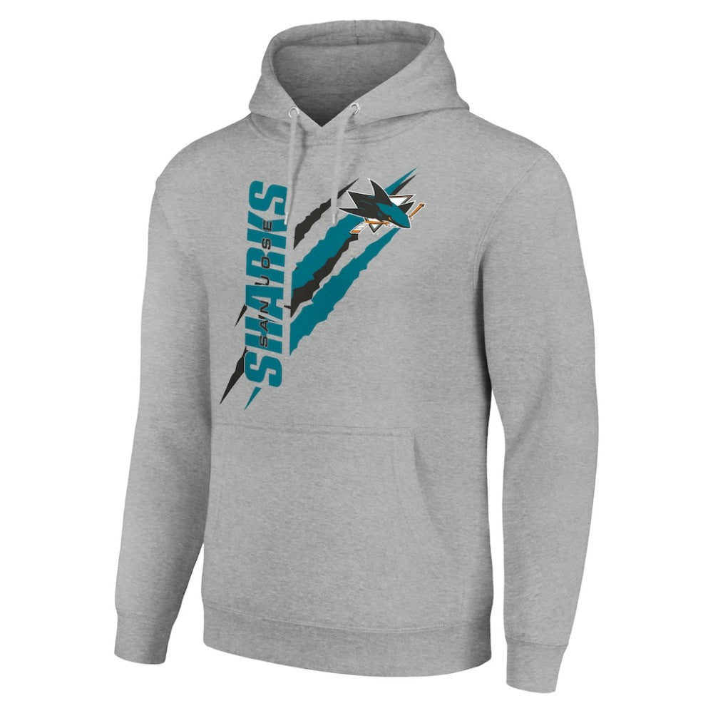 San Jose Sharks Starter Color Scratch Fleece Pullover Hoodie On Sale
