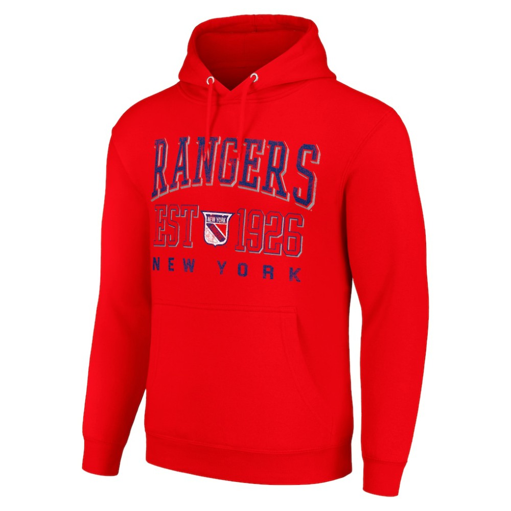 New York Rangers Starter Retro Graphic Pullover Hoodie Discount