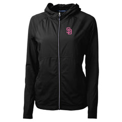San Diego Padres Cutter & Buck Women's City Connect Adapt Eco Knit Hybrid Recycled Full-Zip Hoodie | MLB Outlet