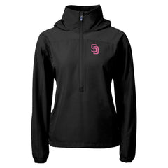 San Diego Padres Cutter & Buck Women's City Connect Charter Eco Recycled Half-Zip Anorak Jacket | MLB Outlet