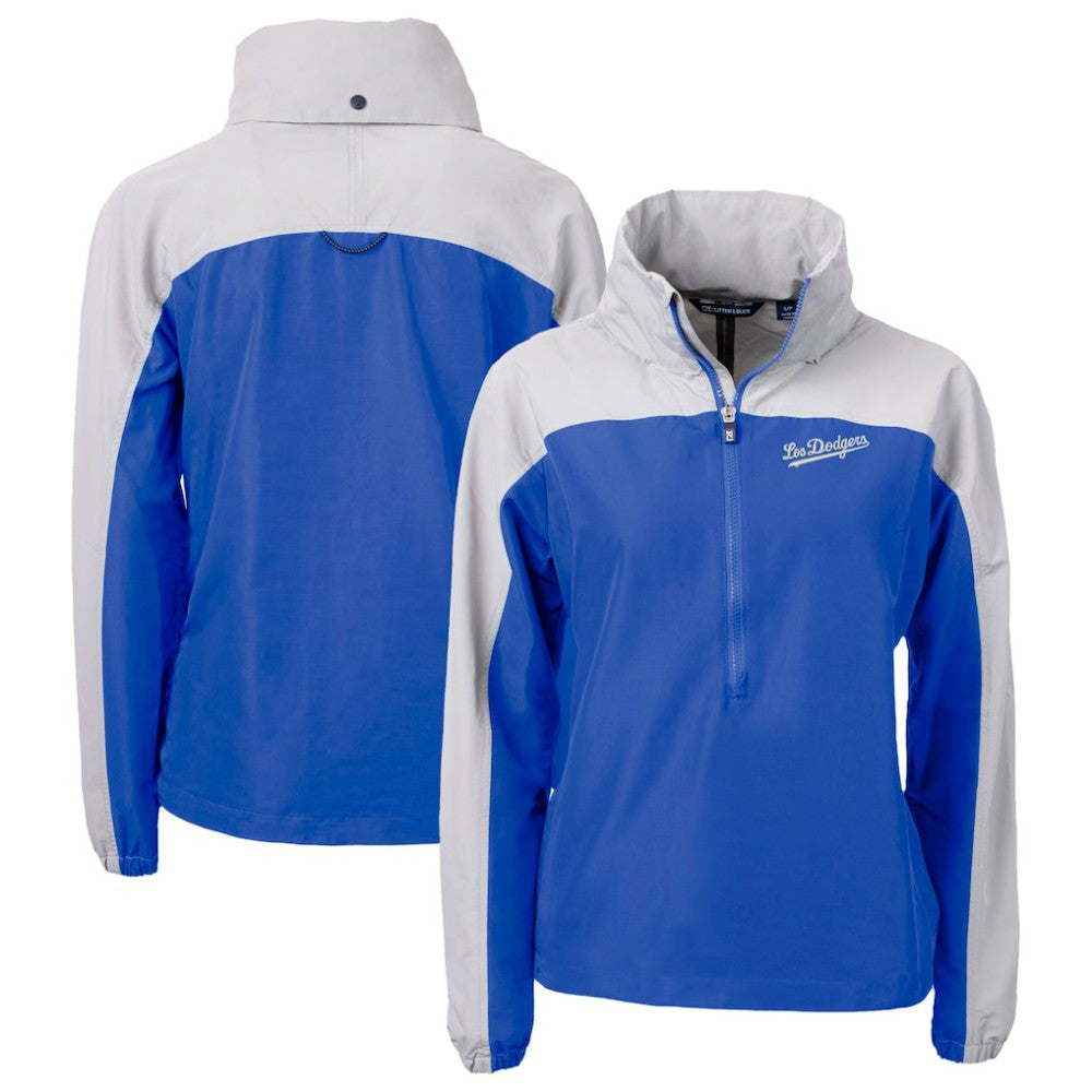Los Angeles Dodgers Cutter & Buck Women's City Connect Charter Eco Recycled Half-Zip Anorak Jacket | MLB For sale