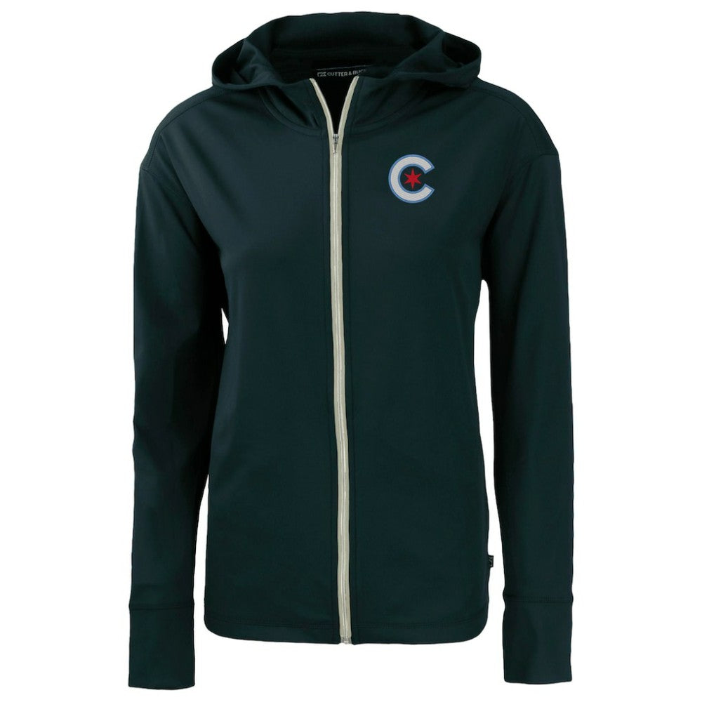 Chicago Cubs Cutter & Buck Women's City Connect Daybreak Eco Recycled Full-Zip Hoodie | MLB Sale