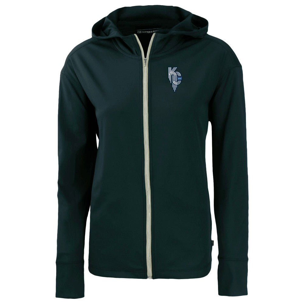 Kansas City Royals Cutter & Buck Women's City Connect Daybreak Eco Recycled Full-Zip Hoodie | MLB Sale