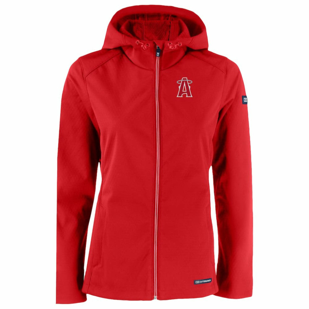 Los Angeles Angels Cutter & Buck Women's City Connect Evoke Eco Softshell Recycled Full-Zip Hoodie Jacket | MLB Discount