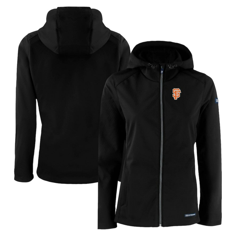 San Francisco Giants Cutter & Buck Women's City Connect Evoke Eco Softshell Recycled Full-Zip Hoodie Jacket | MLB New