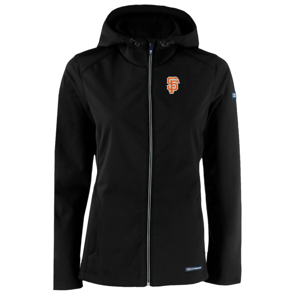 San Francisco Giants Cutter & Buck Women's City Connect Evoke Eco Softshell Recycled Full-Zip Hoodie Jacket | MLB New