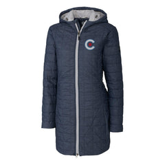 Chicago Cubs Cutter & Buck Women's City Connect Rainier PrimaLoft Eco Insulated Hooded Long Coat | MLB US