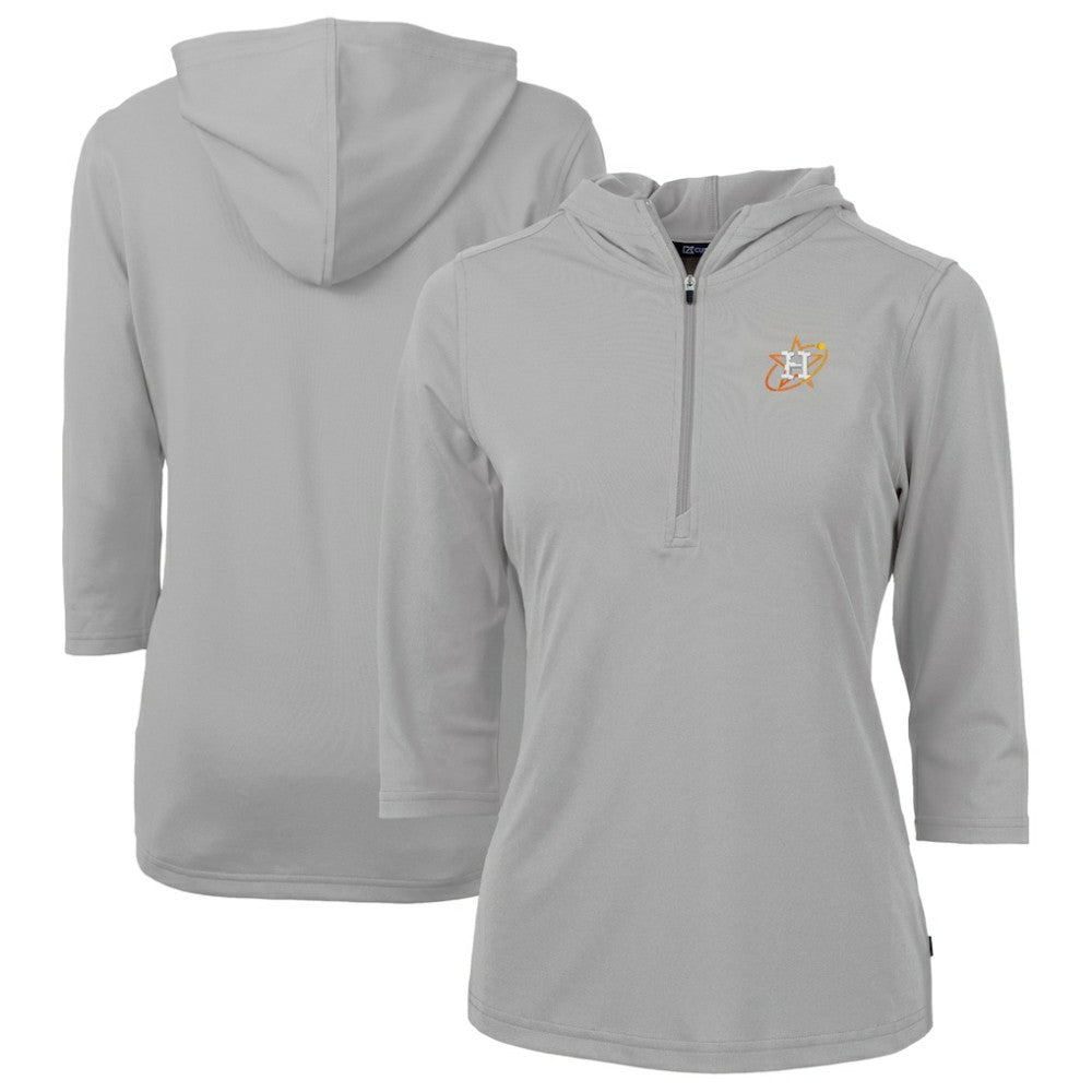 Houston Astros Cutter & Buck Women's City Connect Virtue Eco Pique Recycled Half-Zip Pullover Hoodie | MLB For sale