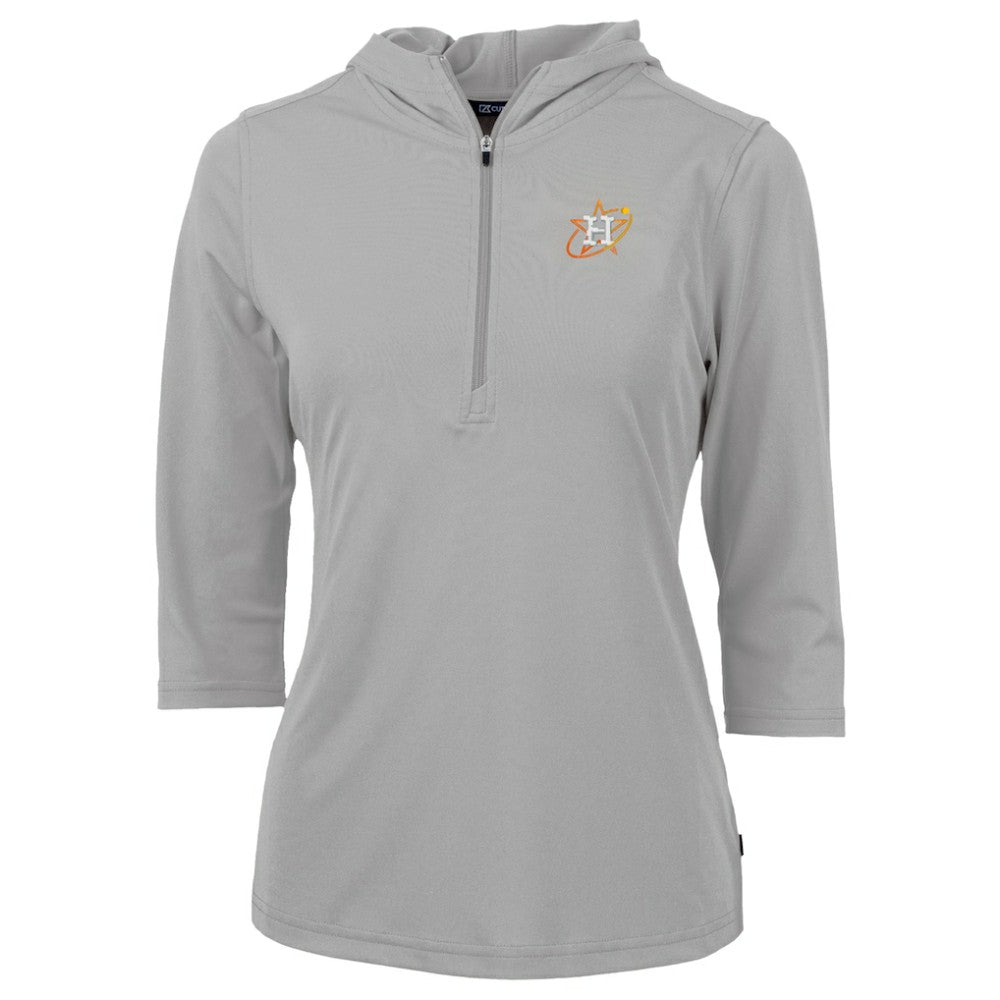 Houston Astros Cutter & Buck Women's City Connect Virtue Eco Pique Recycled Half-Zip Pullover Hoodie | MLB For sale
