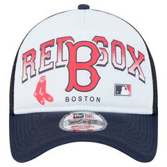 Boston Red Sox New Era Retro Wordmark 9FORTY A-Frame Trucker Adjustable Hat | MLB Outlet