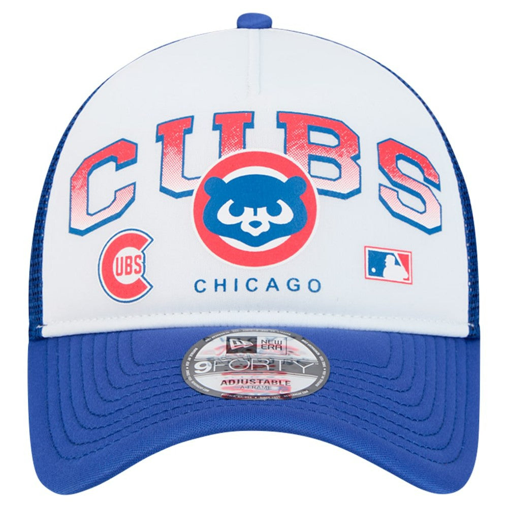 Chicago Cubs New Era Retro Wordmark 9FORTY A-Frame Trucker Adjustable Hat | MLB Online