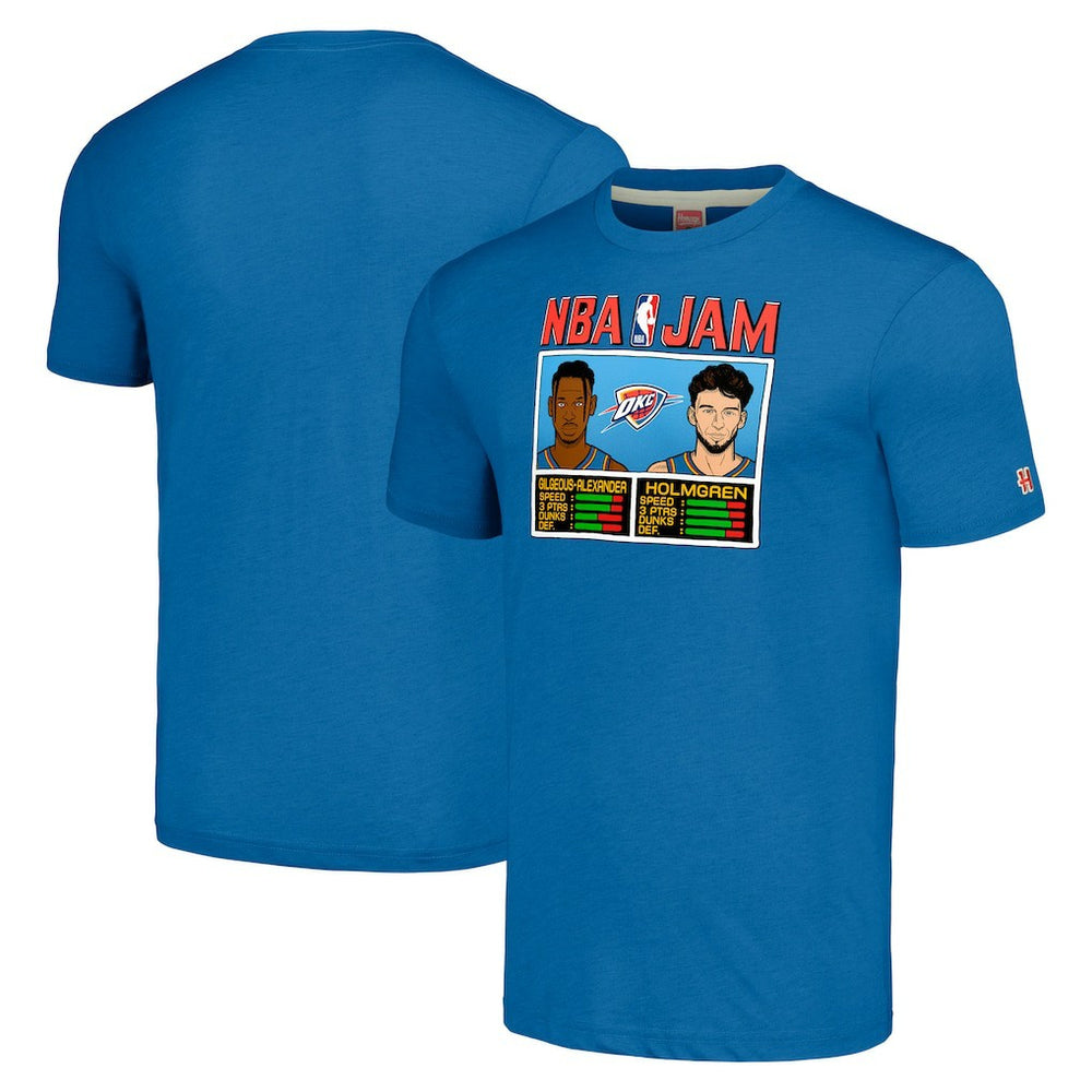 Shai Gilgeous-Alexander & Chet Holmgren Oklahoma City Thunder Homage Unisex NBA Jam Tri-Blend T-Shirt On Sale