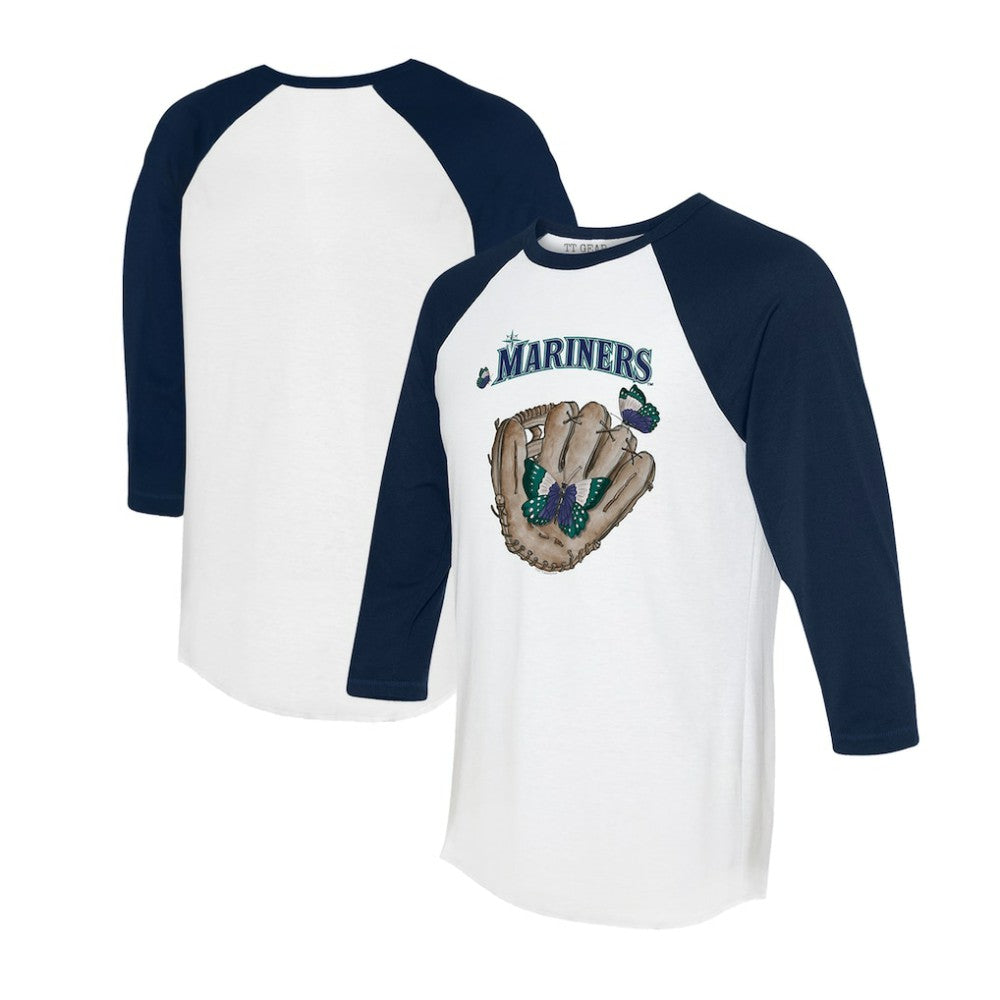Seattle Mariners Tiny Turnip Unisex Butterfly Glove 3/4-Sleeve Raglan T-Shirt | MLB Sale