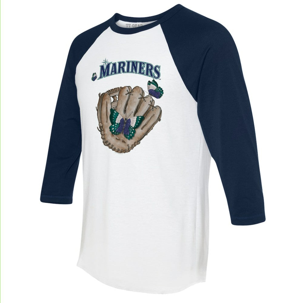 Seattle Mariners Tiny Turnip Unisex Butterfly Glove 3/4-Sleeve Raglan T-Shirt | MLB Sale