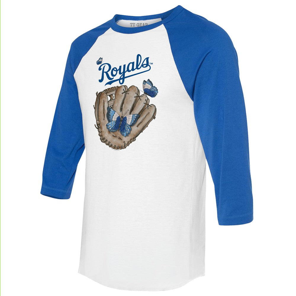 Kansas City Royals Tiny Turnip Unisex Butterfly Glove 3/4-Sleeve Raglan T-Shirt | MLB Discount