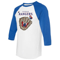 Texas Rangers Tiny Turnip Unisex Butterfly Glove 3/4-Sleeve Raglan T-Shirt | MLB Discount