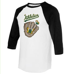 Athletics Tiny Turnip Unisex Butterfly Glove 3/4-Sleeve Raglan T-Shirt | MLB Near me