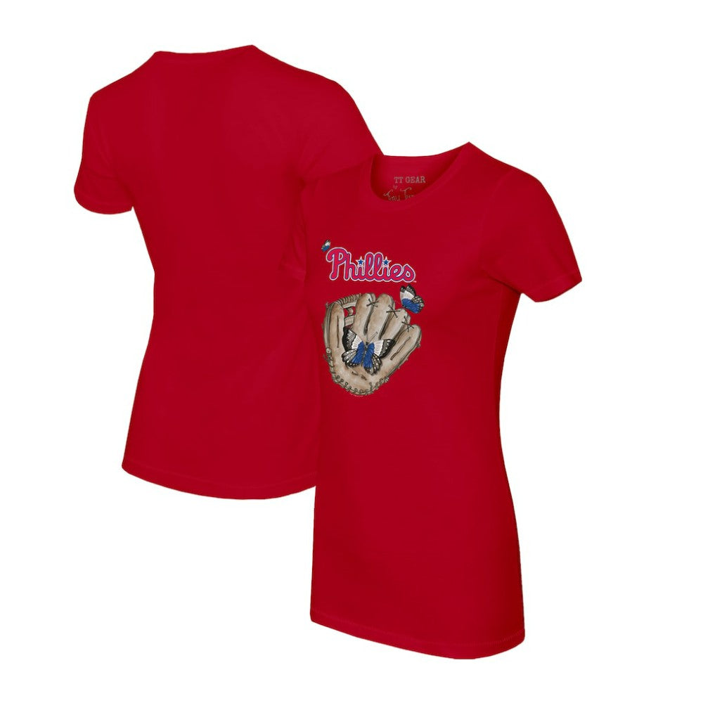 Philadelphia Phillies Tiny Turnip Women's Butterfly Glove T-Shirt | MLB US