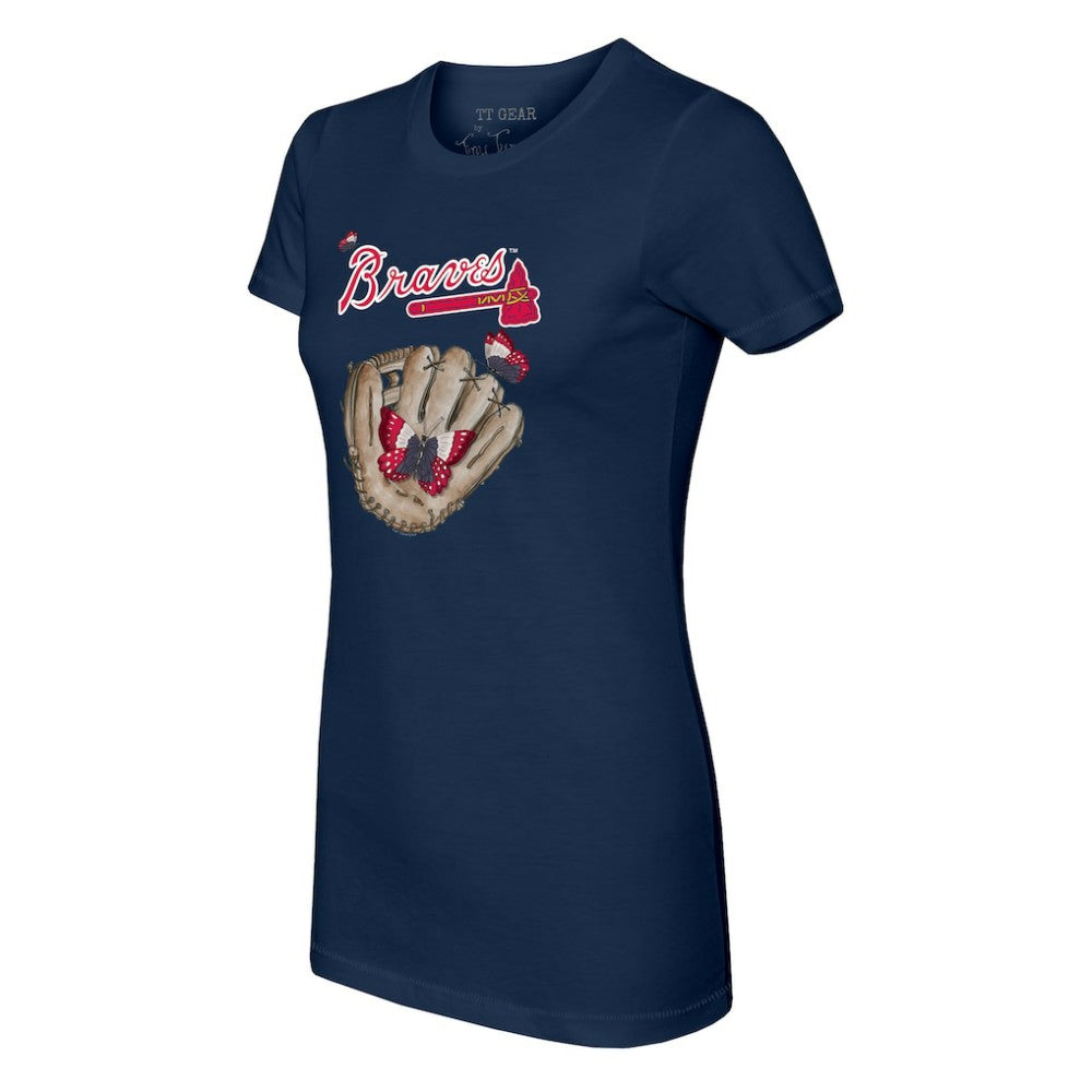 Atlanta Braves Tiny Turnip Women's Butterfly Glove T-Shirt | MLB New