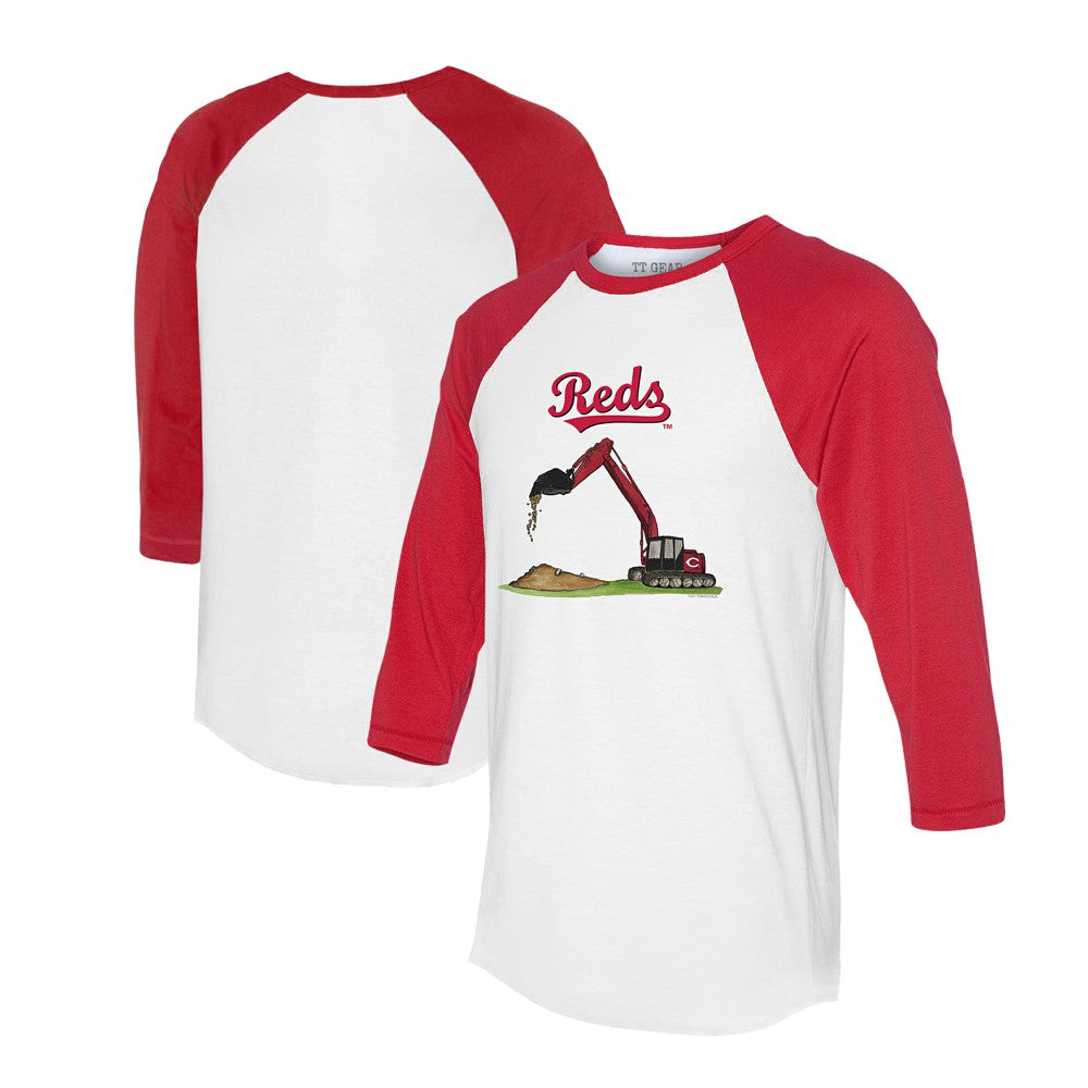 Cincinnati Reds Tiny Turnip Unisex Excavator 3/4-Sleeve Raglan T-Shirt | MLB On Sale