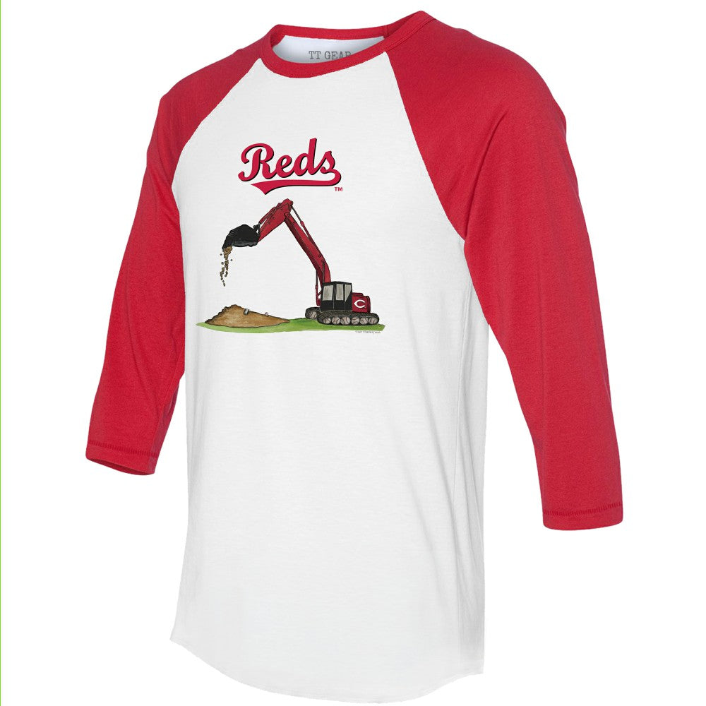 Cincinnati Reds Tiny Turnip Unisex Excavator 3/4-Sleeve Raglan T-Shirt | MLB On Sale