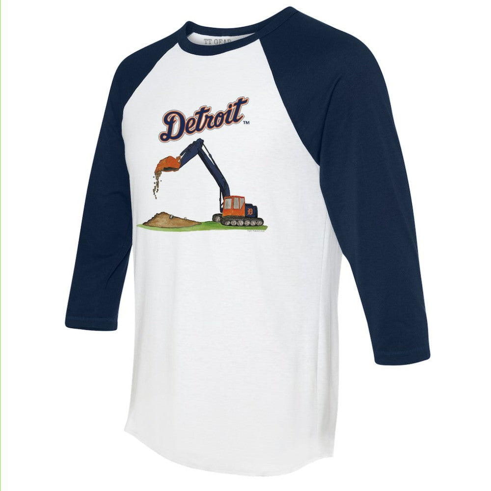 Detroit Tigers Tiny Turnip Unisex Excavator 3/4-Sleeve Raglan T-Shirt | MLB On Sale
