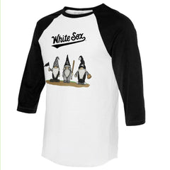 Chicago White Sox Tiny Turnip Unisex Gnomes 3/4-Sleeve Raglan T-Shirt | MLB On Sale