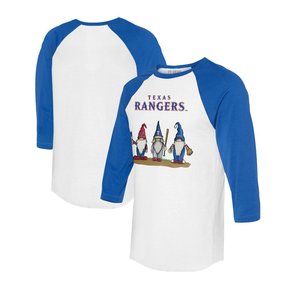 Texas Rangers Tiny Turnip Unisex Gnomes 3/4-Sleeve Raglan T-Shirt | MLB US