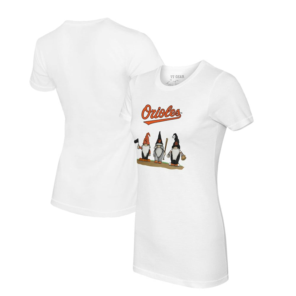 Baltimore Orioles Tiny Turnip Women's Gnomes T-Shirt | MLB New