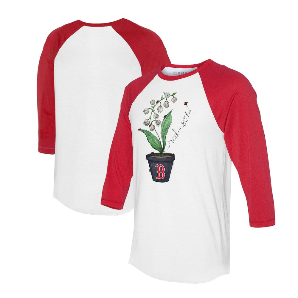 Boston Red Sox Tiny Turnip Unisex Lilies & Ladybugs 3/4-Sleeve Raglan T-Shirt | MLB Shop