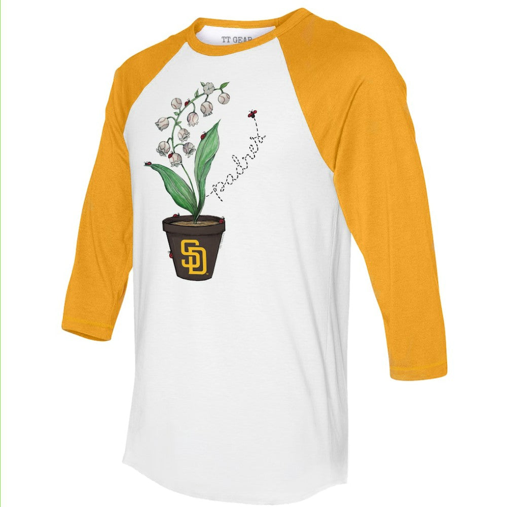 San Diego Padres Tiny Turnip Unisex Lilies & Ladybugs 3/4-Sleeve Raglan T-Shirt | MLB Outlet