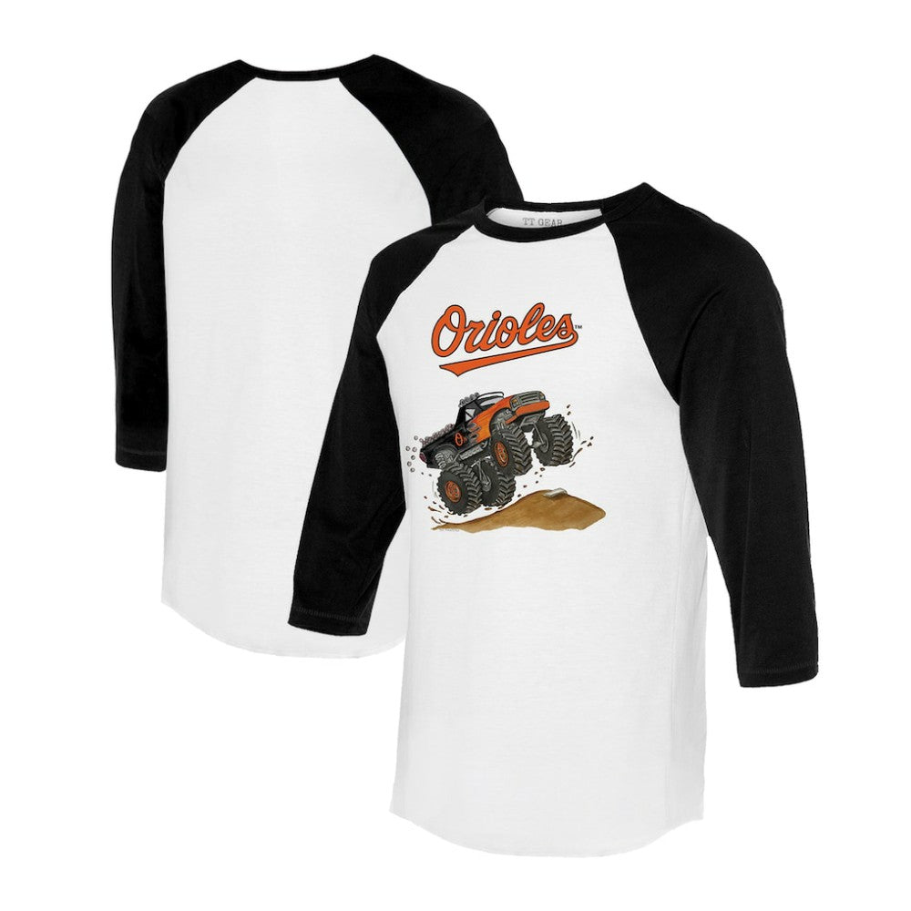 Baltimore Orioles Tiny Turnip Unisex Monster Truck 3/4-Sleeve Raglan T-Shirt | MLB New